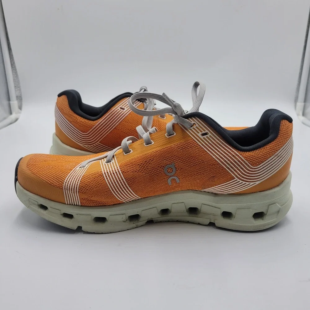 On Cloud Cloudgo Mens Running Shoes Orange Grey CloudTec Sneakers Size 8 Active